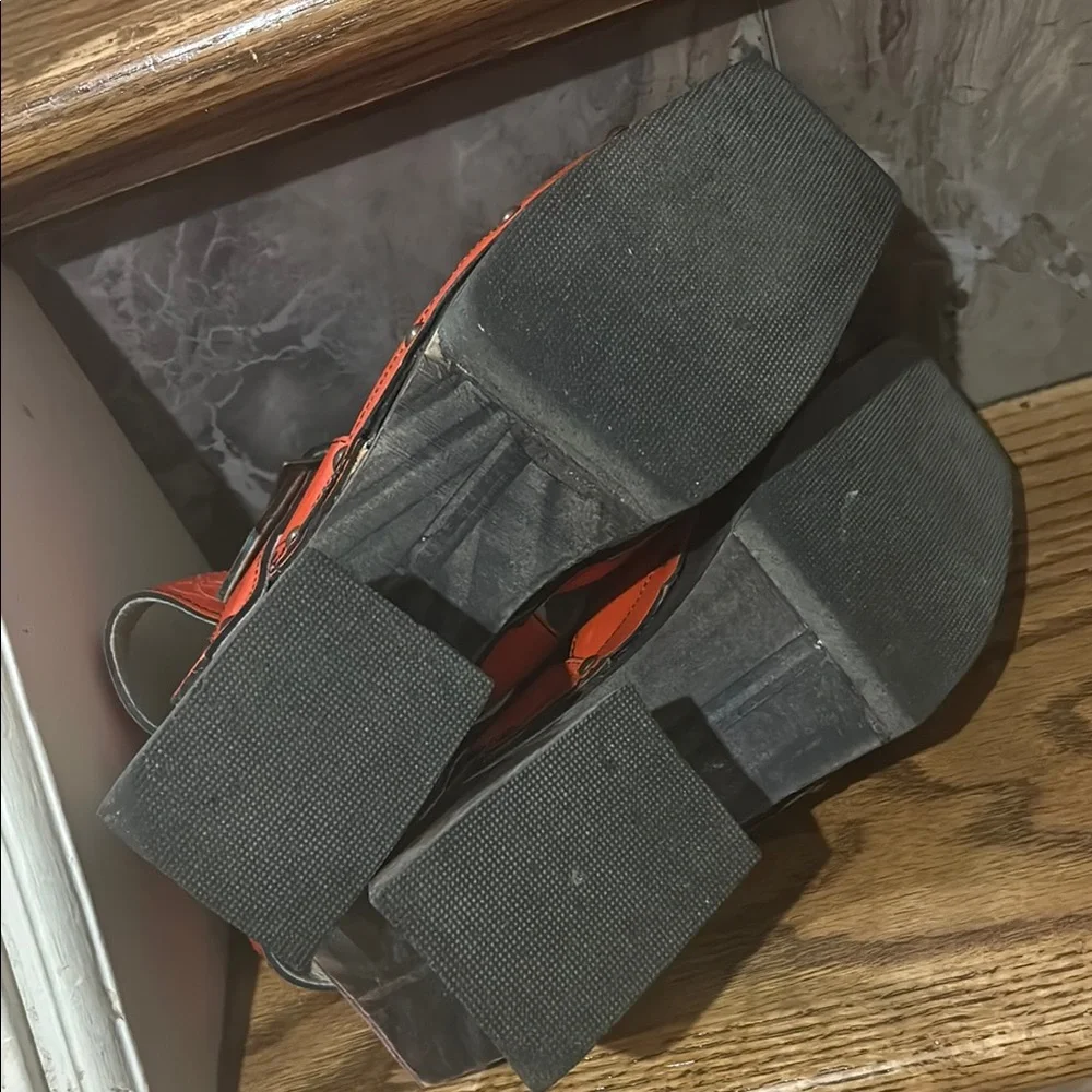 Orange Platform Women Shoes - Picture 3 of 4